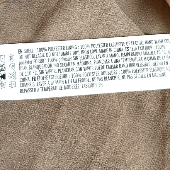 Endless Rose Metallic Foil Dot Ruffle Blouse Brown Gold Sheer Long Sleeve Size S - Picture 8 of 8